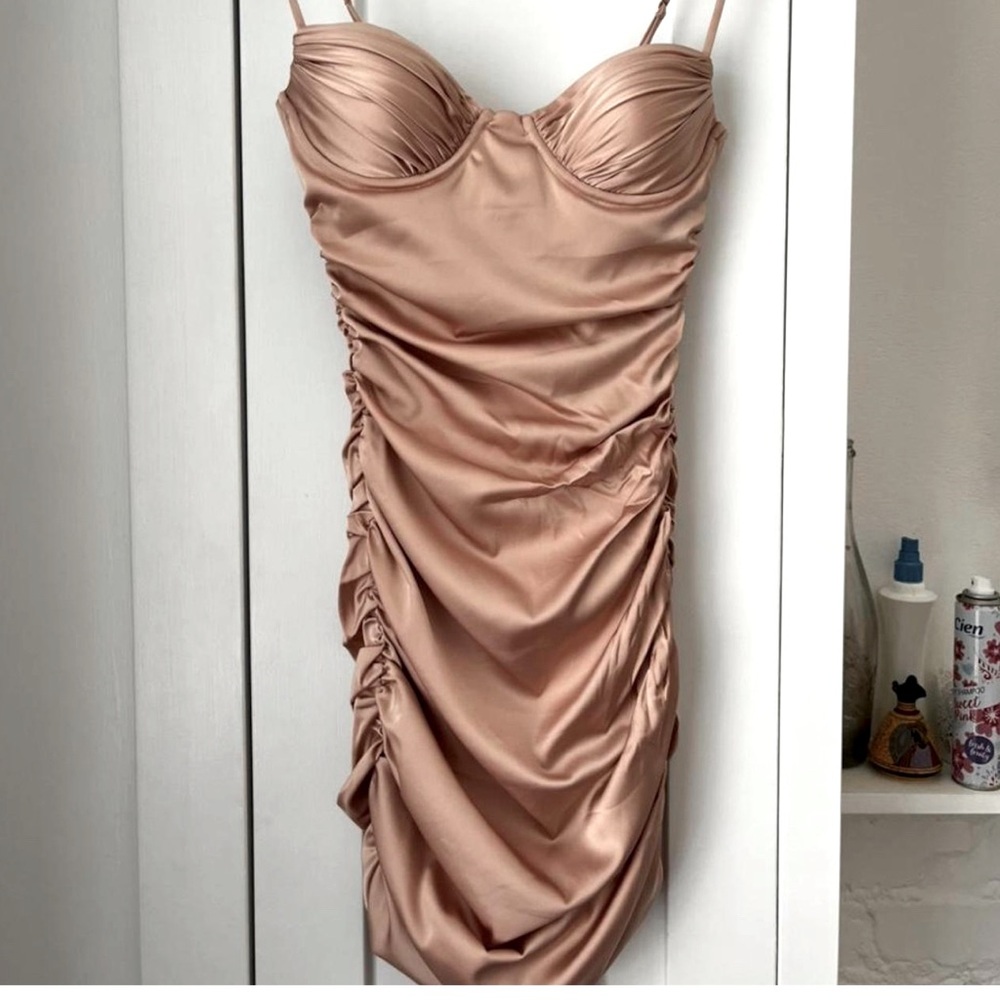 Satin Ruched Dress